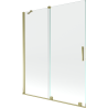 Mexen Velar 2-wing Sliding Bath Screen 140 x 150 cm, Transparent, Gold - 896-140-000-01-50