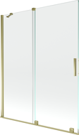 Mexen Velar 2-wing Sliding Bath Screen 140 x 150 cm, Transparent, Gold - 896-140-000-01-50