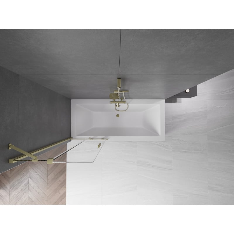 Mexen Velar 2-panel sliding bath screen 70 x 150 cm, transparent, brushed gold - 896-070-000-01-55