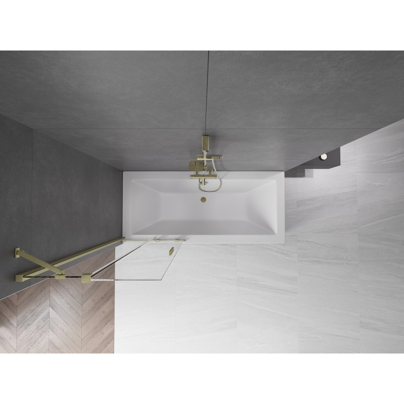 Mexen Velar 2-wing sliding bathtub screen 75 x 150 cm, transparent, brushed gold - 896-075-000-01-55