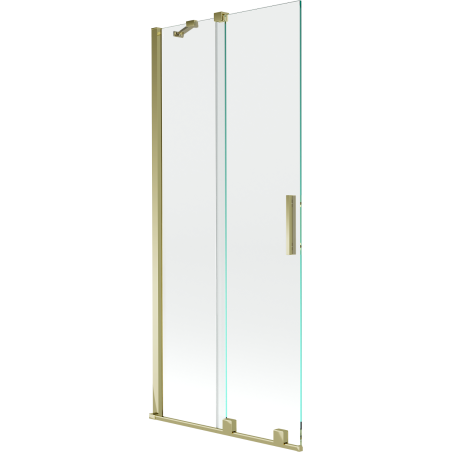 Mexen Velar Two-Panel Sliding Bath Screen 80 x 150 cm, Transparent, Brushed Gold - 896-080-000-01-55
