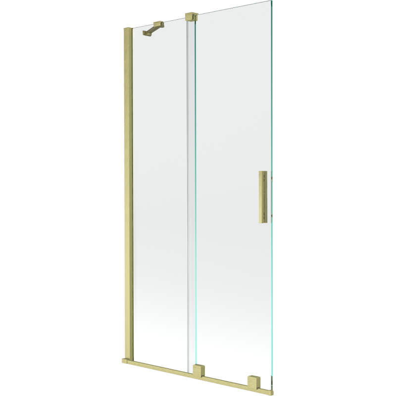 Mexen Velar 2-panel sliding bath screen 90 x 150 cm, transparent, brushed gold - 896-090-000-01-55