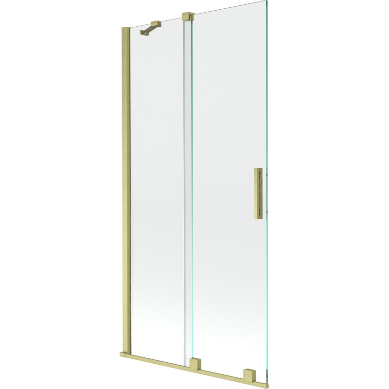 Mexen Velar 2-panel Sliding Bathtub Screen 90 x 150 cm, Transparent, Brushed Gold - 896-090-000-01-55