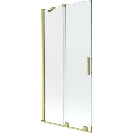 Mexen Velar 2-panel sliding bath screen 90 x 150 cm, transparent, brushed gold - 896-090-000-01-55