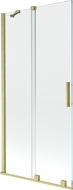 Mexen Velar 2-wing sliding bath screen 90 x 150 cm, transparent, brushed gold - 896-090-000-01-55