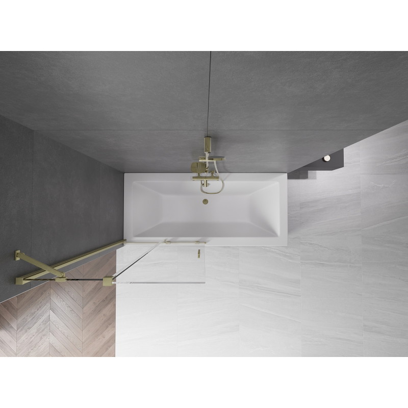 Mexen Velar 2-wing sliding bath screen 90 x 150 cm, transparent, brushed gold - 896-090-000-01-55