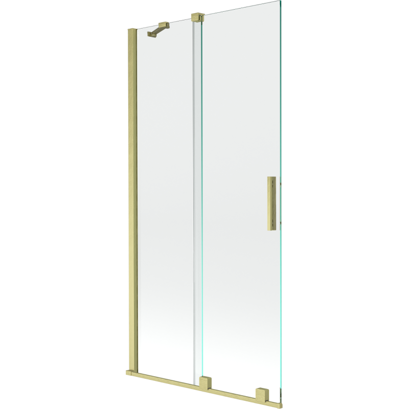 Mexen Velar 2-wing bathtub screen Sliding 95 x 150 cm, transparent, brushed gold - 896-095-000-01-55