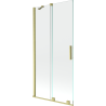 Mexen Velar 2-panel retractable bath screen 95 x 150 cm, transparent, brushed gold - 896-095-000-01-55
