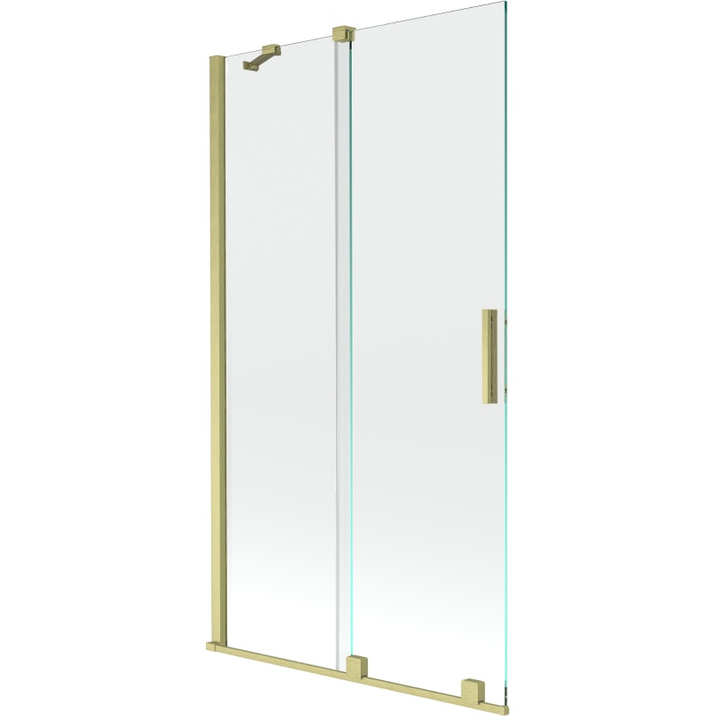 Mexen Velar 2-wing Sliding Bath Screen 100 x 150 cm, Transparent, Brushed Gold - 896-100-000-01-55