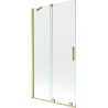 Mexen Velar 2-wing Sliding Bath Screen 100 x 150 cm, Transparent, Brushed Gold - 896-100-000-01-55