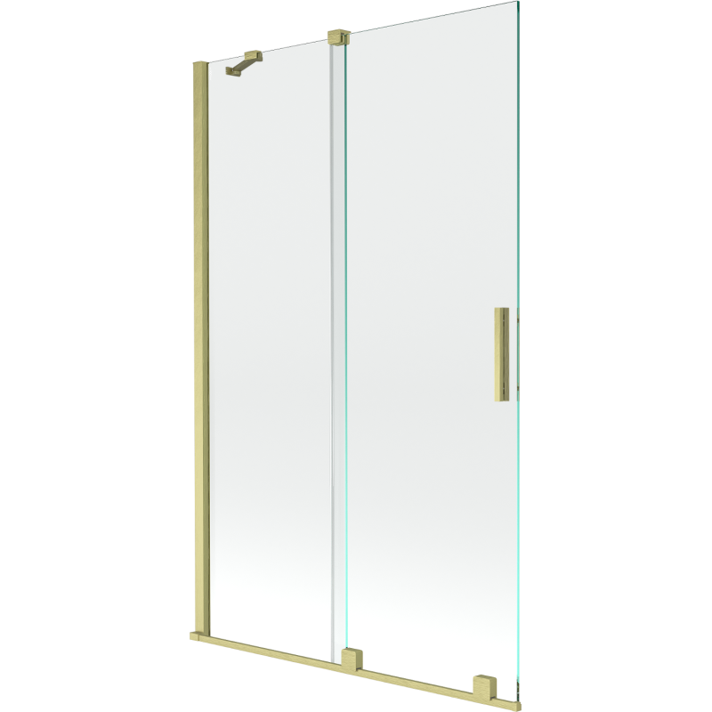Mexen Velar 2-wing bathtub screen Sliding 110 x 150 cm, transparent, brushed gold - 896-110-000-01-55