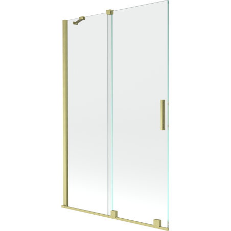 Mexen Velar 2-wing bathtub screen Sliding 110 x 150 cm, transparent, brushed gold - 896-110-000-01-55