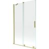 Mexen Velar 2-wing bathtub screen Sliding 110 x 150 cm, transparent, brushed gold - 896-110-000-01-55