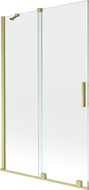Mexen Velar 2-wing bathtub screen Sliding 110 x 150 cm, transparent, brushed gold - 896-110-000-01-55