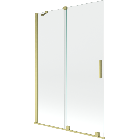 Mexen Velar 2-panel sliding bath screen 120 x 150 cm, transparent, brushed gold - 896-120-000-01-55