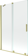 Mexen Velar 2-panel sliding bath screen 120 x 150 cm, transparent, brushed gold - 896-120-000-01-55