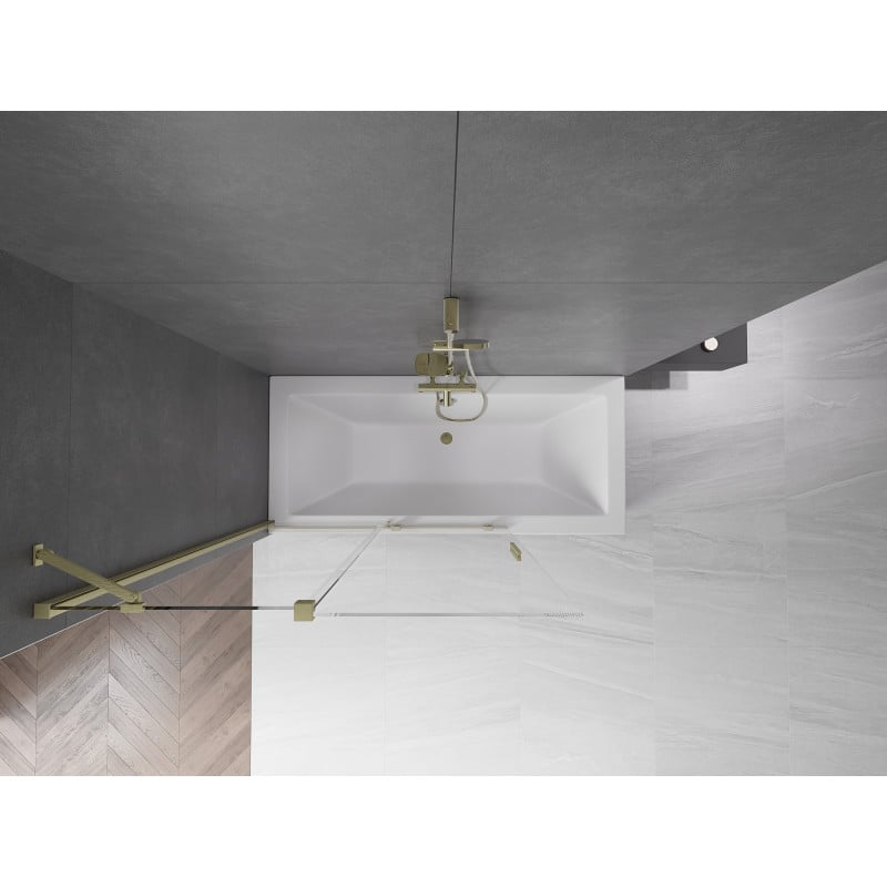Mexen Velar 2-panel sliding bath screen 120 x 150 cm, transparent, brushed gold - 896-120-000-01-55