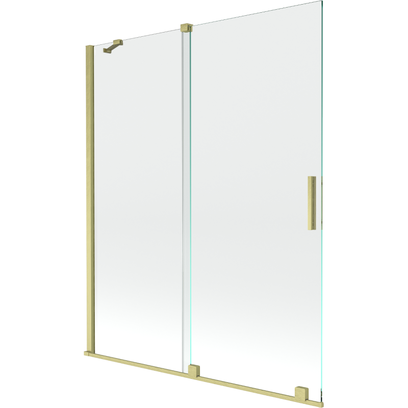 Mexen Velar 2-wing bathtub screen Sliding 140 x 150 cm, transparent, brushed gold - 896-140-000-01-55