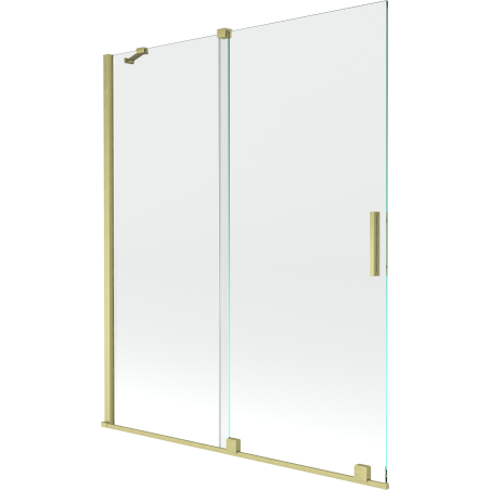 Mexen Velar 2-panel sliding bath screen 140 x 150 cm, transparent, brushed gold - 896-140-000-01-55