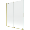 Mexen Velar 2-wing bathtub screen Sliding 140 x 150 cm, transparent, brushed gold - 896-140-000-01-55