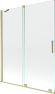 Mexen Velar 2-panel sliding bathtub screen 140 x 150 cm, transparent, brushed gold - 896-140-000-01-55