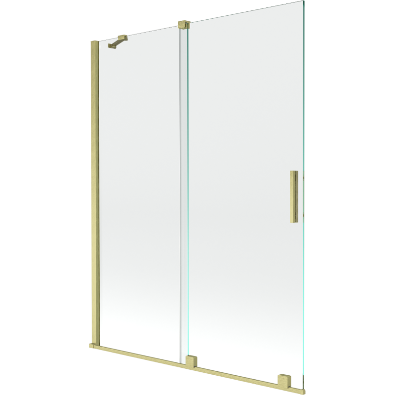 Mexen Velar 2-wing bathtub screen Sliding 130 x 150 cm, transparent, brushed gold - 896-130-000-01-55
