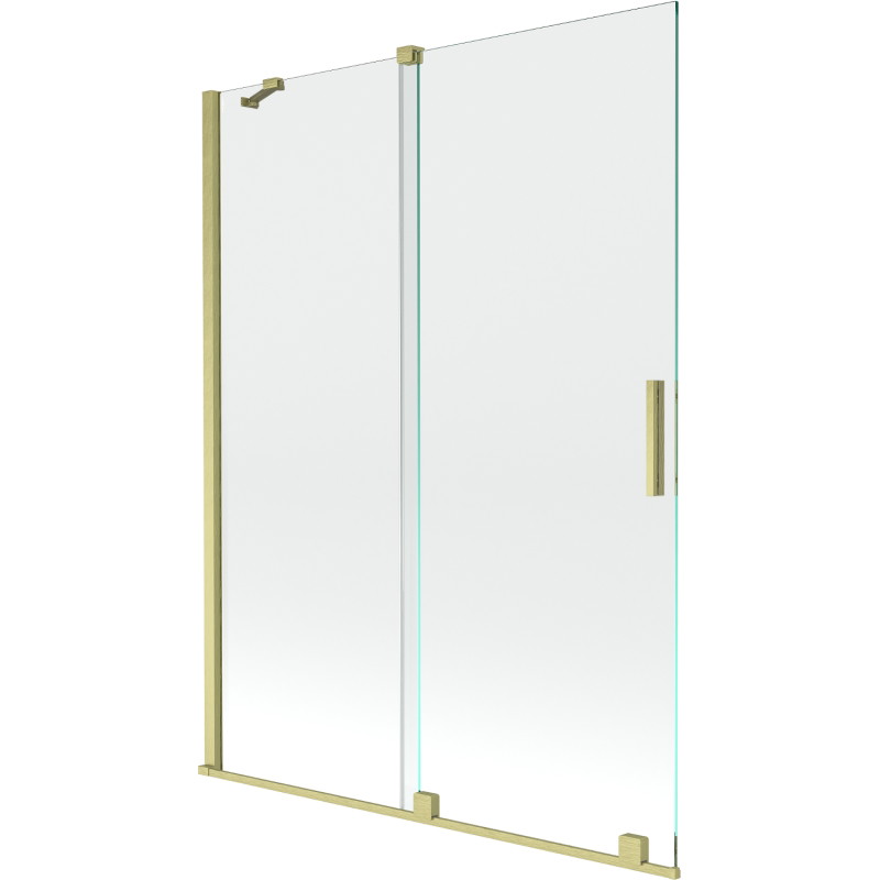 Mexen Velar 2-wing sliding bathtub screen 130 x 150 cm, transparent, brushed gold - 896-130-000-01-55