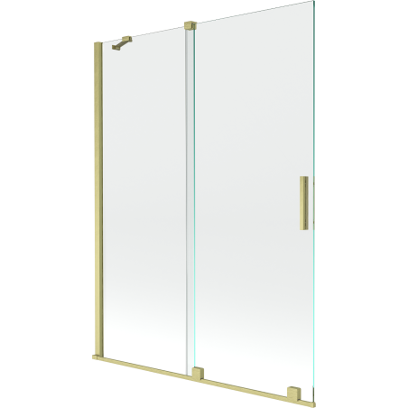 Mexen Velar 2-wing sliding bathtub screen 130 x 150 cm, transparent, brushed gold - 896-130-000-01-55