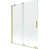 Mexen Velar 2-wing bathtub screen Sliding 130 x 150 cm, transparent, brushed gold - 896-130-000-01-55