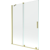 Mexen Velar 2-wing sliding bathtub screen 130 x 150 cm, transparent, brushed gold - 896-130-000-01-55