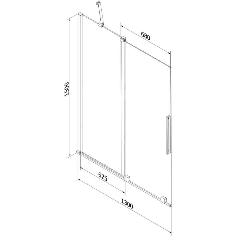Mexen Velar 2-panel sliding bathtub screen 130 x 150 cm, transparent, brushed gold - 896-130-000-01-55
