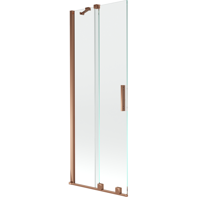 Mexen Velar 2-wing bathtub screen Sliding 70 x 150 cm, transparent, Rose gold - 896-070-000-01-60