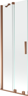 Mexen Velar 2-wing bathtub screen Sliding 75 x 150 cm, transparent, Rose gold - 896-075-000-01-60
