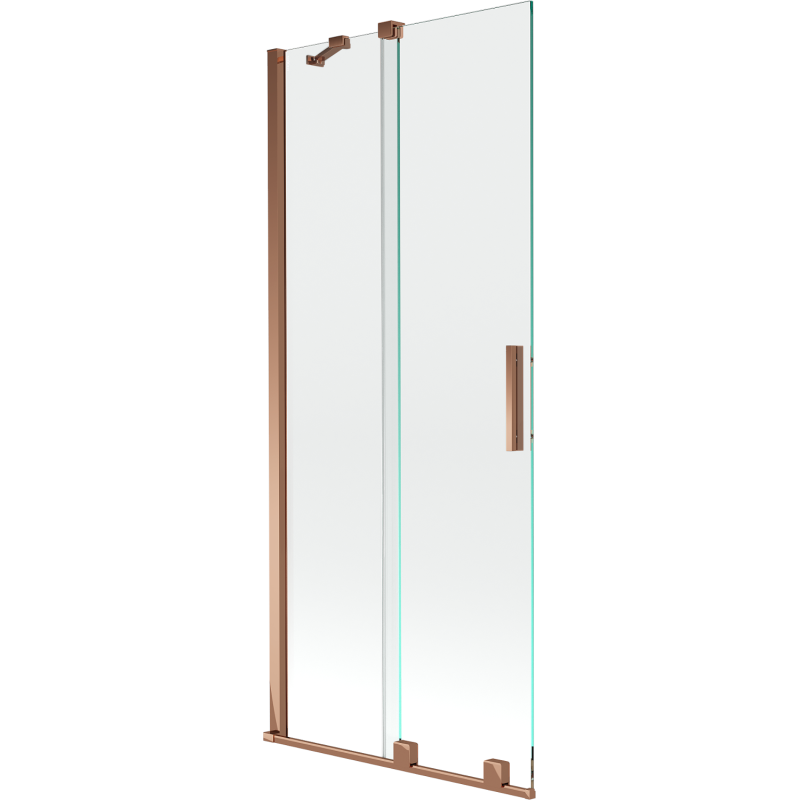 Mexen Velar 2-wing bathtub screen Sliding 80 x 150 cm, transparent, Rose gold - 896-080-000-01-60