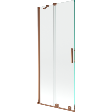 Mexen Velar 2-wing bathtub screen Sliding 80 x 150 cm, transparent, Rose gold - 896-080-000-01-60