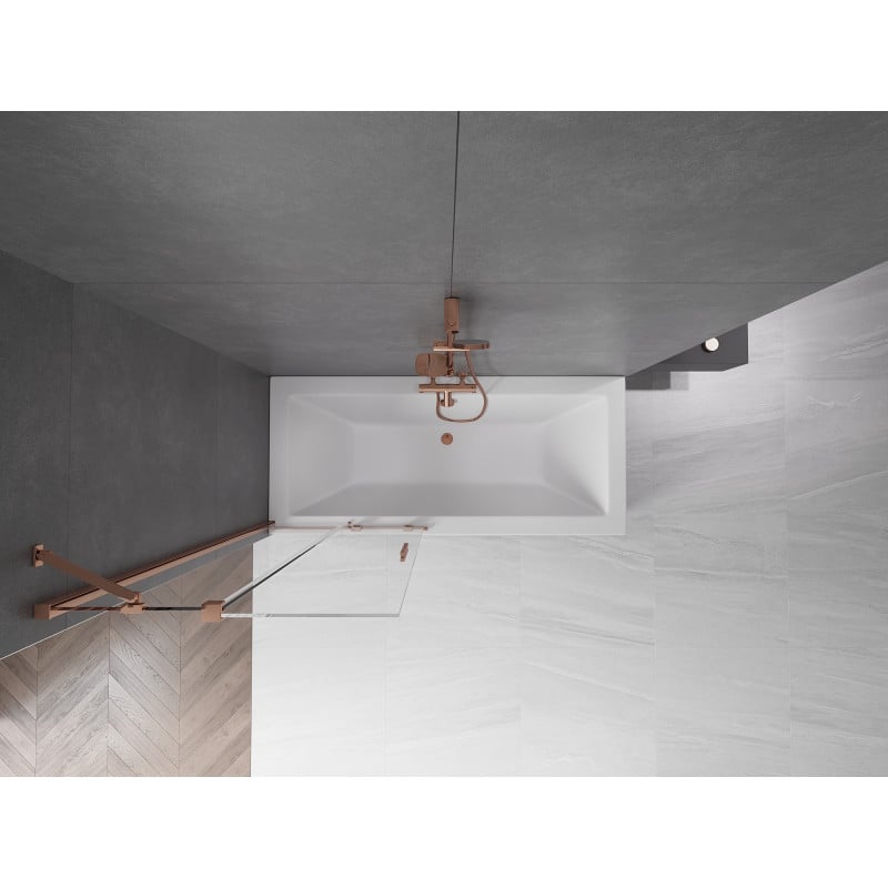 Mexen Velar 2-panel sliding bath screen 80 x 150 cm, transparent, rose gold - 896-080-000-01-60