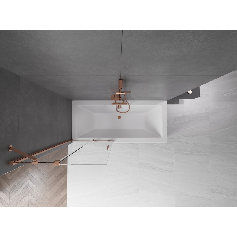 Mexen Velar two-panel sliding bathtub screen 85 x 150 cm, transparent, rose gold - 896-085-000-01-60