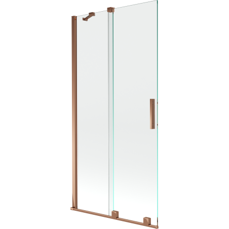 Mexen Velar 2-wing bathtub screen Sliding 90 x 150 cm, transparent, Rose gold - 896-090-000-01-60