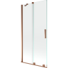 Mexen Velar 2-wing bathtub screen Sliding 90 x 150 cm, transparent, Rose gold - 896-090-000-01-60