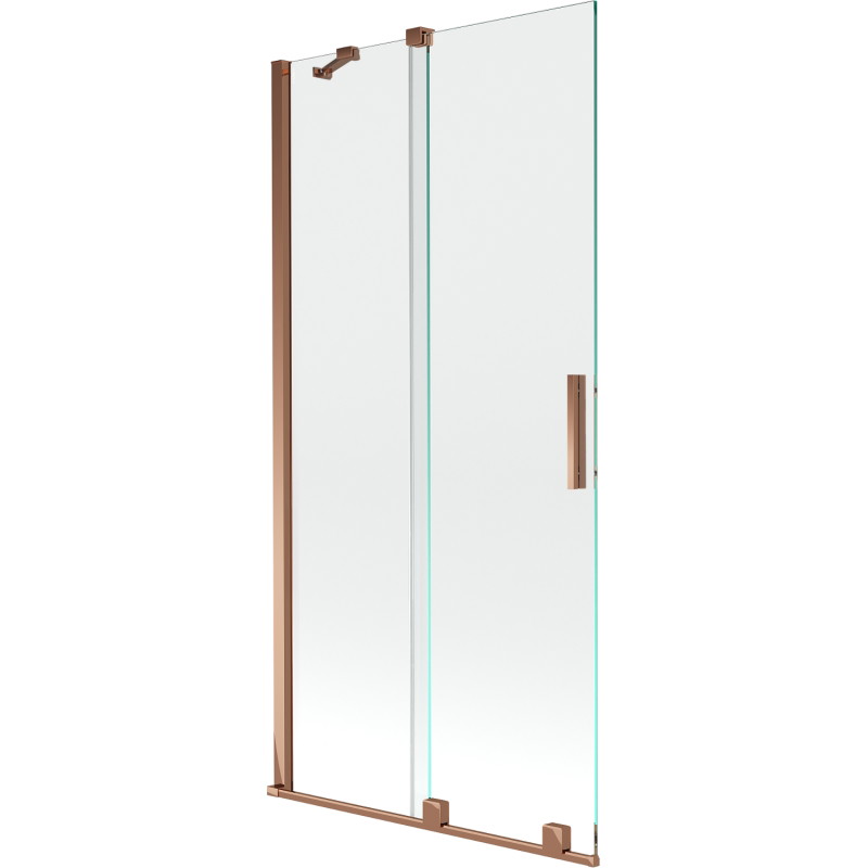 Mexen Velar 2-panel sliding bathtub screen 95 x 150 cm, transparent, pink gold - 896-095-000-01-60
