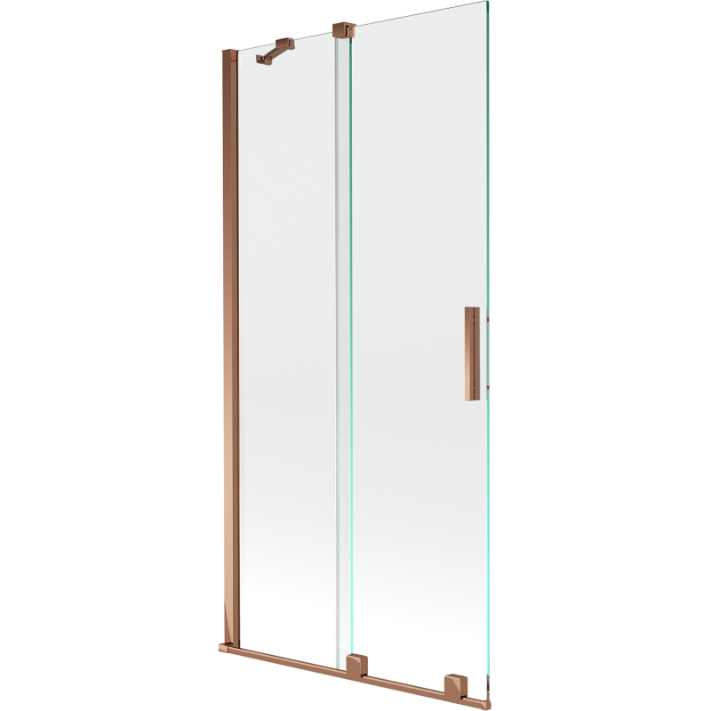 Mexen Velar 2-wing bathtub screen Sliding 95 x 150 cm, transparent, Rose gold - 896-095-000-01-60