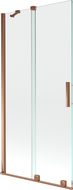 Mexen Velar 2-wing bathtub screen Sliding 95 x 150 cm, transparent, Rose gold - 896-095-000-01-60
