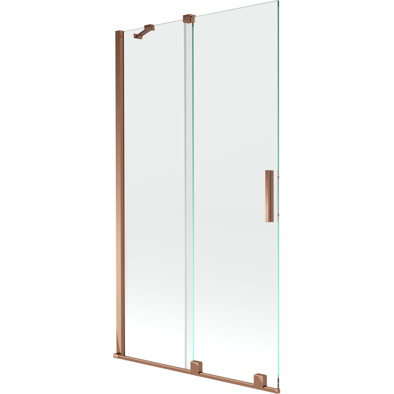 Mexen Velar 2-wing bathtub screen Sliding 100 x 150 cm, transparent, Rose gold - 896-100-000-01-60