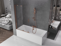 Mexen Velar 2-wing sliding bathtub screen 100 x 150 cm, transparent, rose gold - 896-100-000-01-60