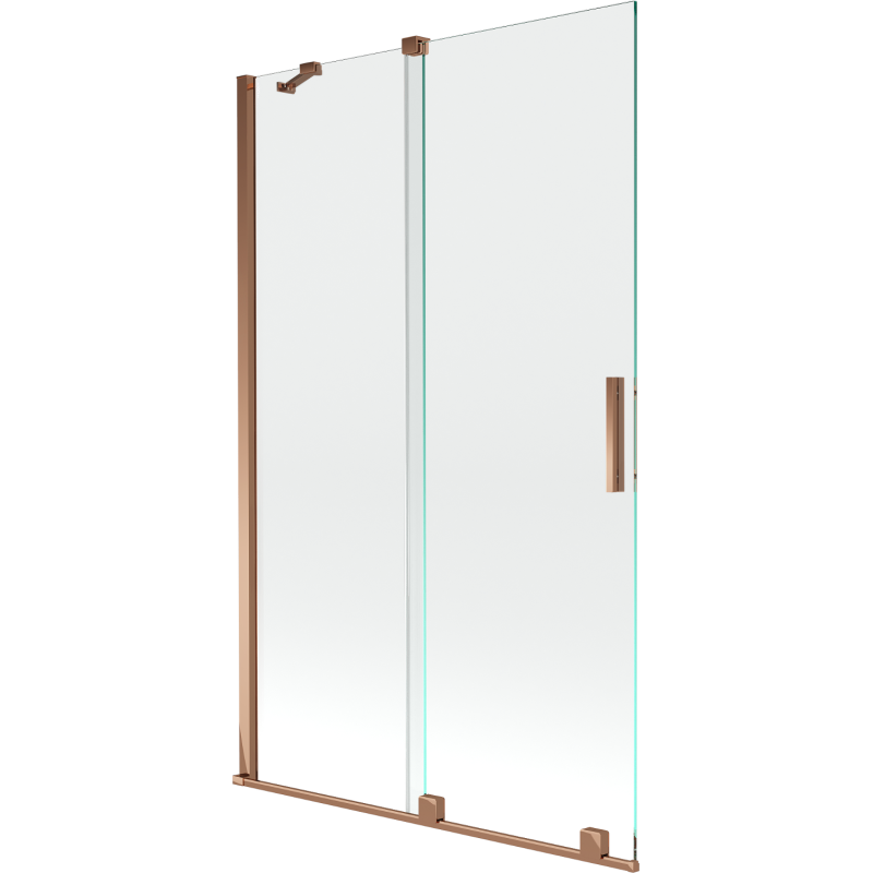 Mexen Velar 2-wing bathtub screen Sliding 110 x 150 cm, transparent, Rose gold - 896-110-000-01-60