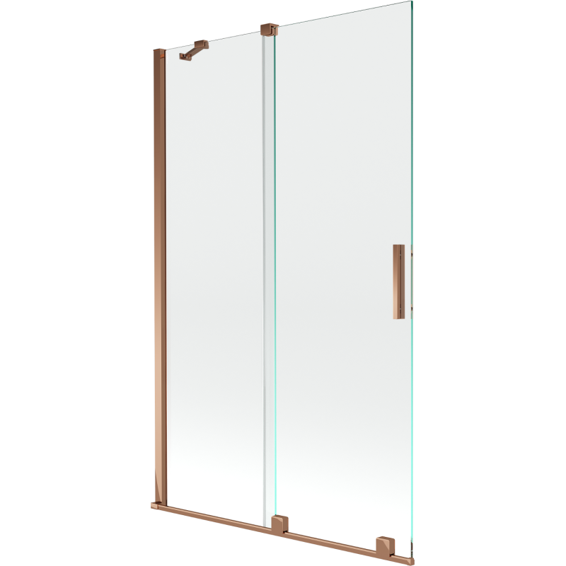 Mexen Velar 2-wing sliding bath screen 110 x 150 cm, transparent, pink gold - 896-110-000-01-60