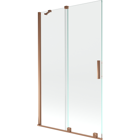 Mexen Velar 2-wing bathtub screen Sliding 110 x 150 cm, transparent, Rose gold - 896-110-000-01-60