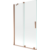 Mexen Velar 2-wing bathtub screen Sliding 110 x 150 cm, transparent, Rose gold - 896-110-000-01-60