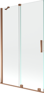 Mexen Velar 2-wing bathtub screen Sliding 110 x 150 cm, transparent, Rose gold - 896-110-000-01-60
