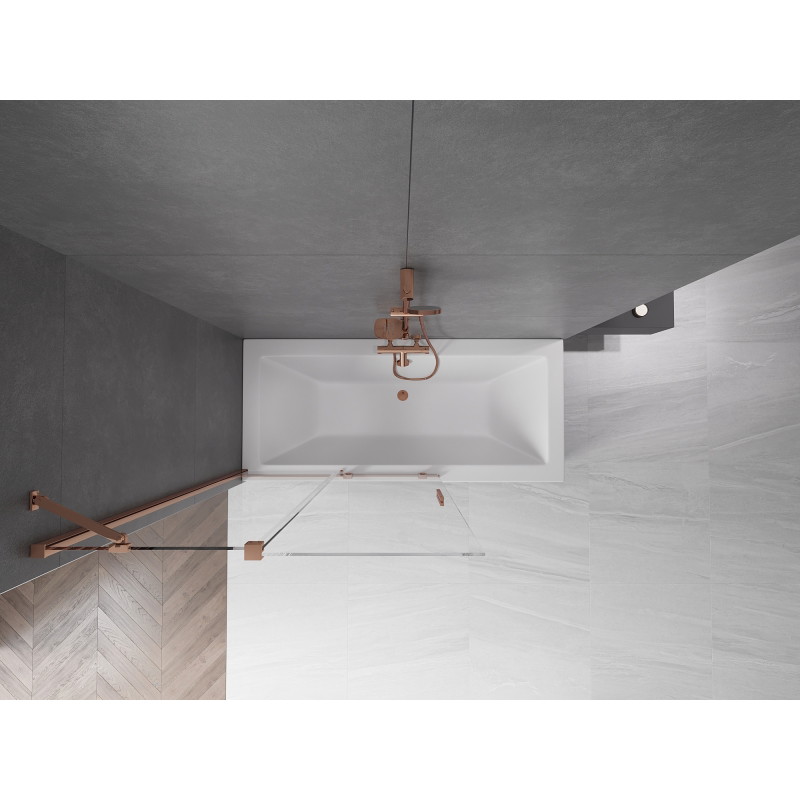 Mexen Velar two-panel sliding bathtub screen 110 x 150 cm, transparent, rose gold - 896-110-000-01-60